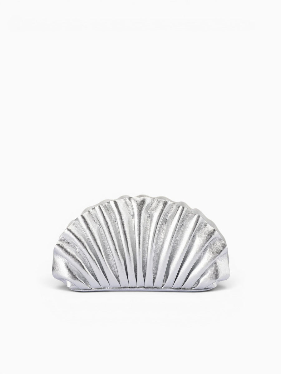 Holly Pleated Clutch Silver Silver