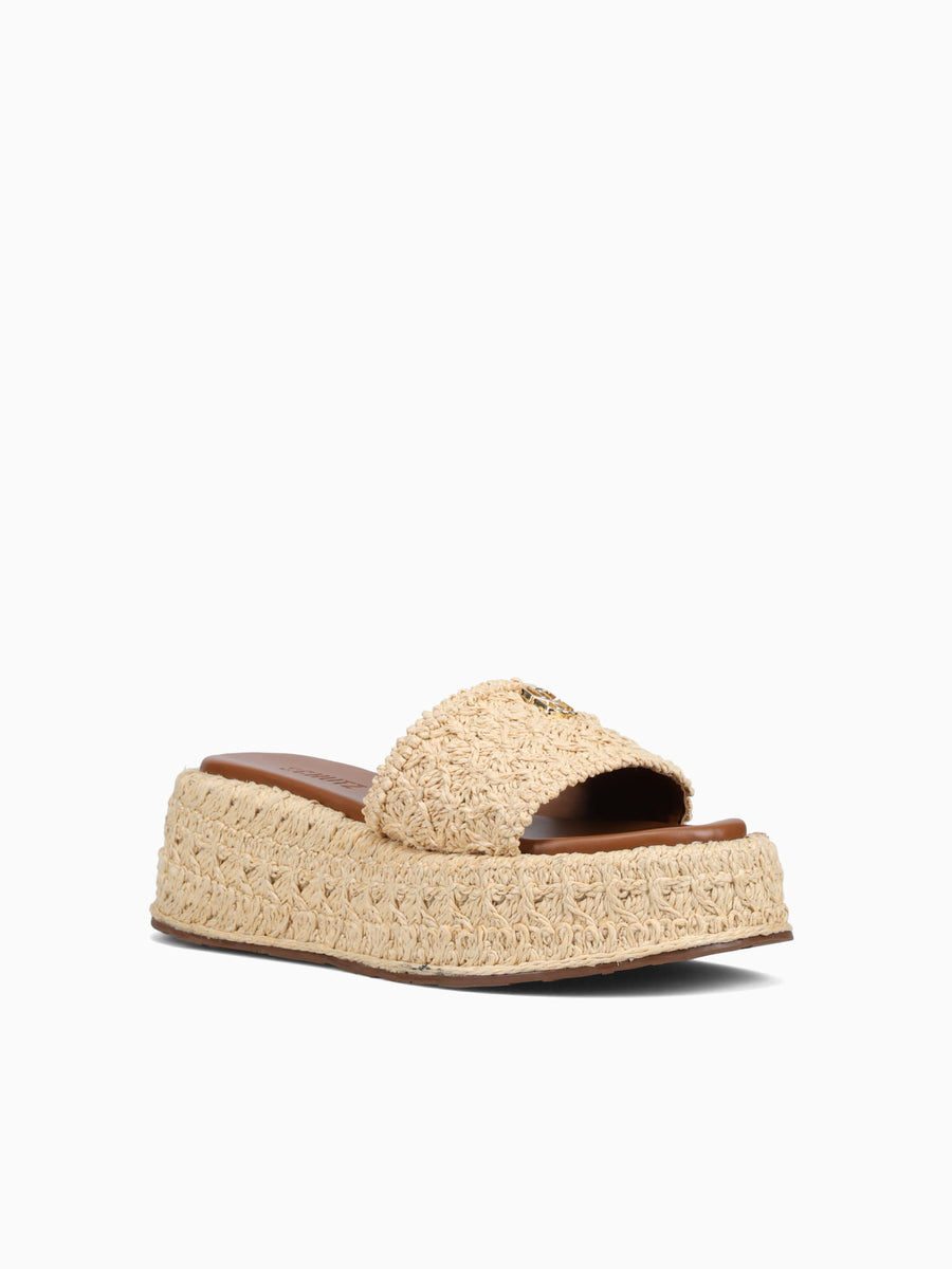 Sloane Palha Palha bordado Beige / 5 / M