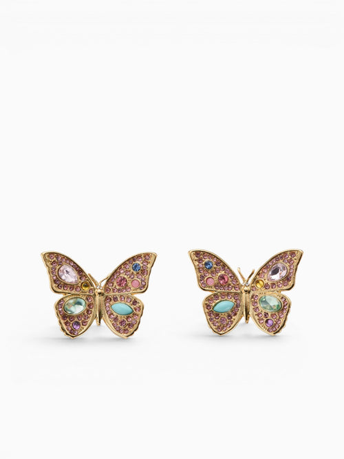 Ea Large Butterfly Pave Stud Gold