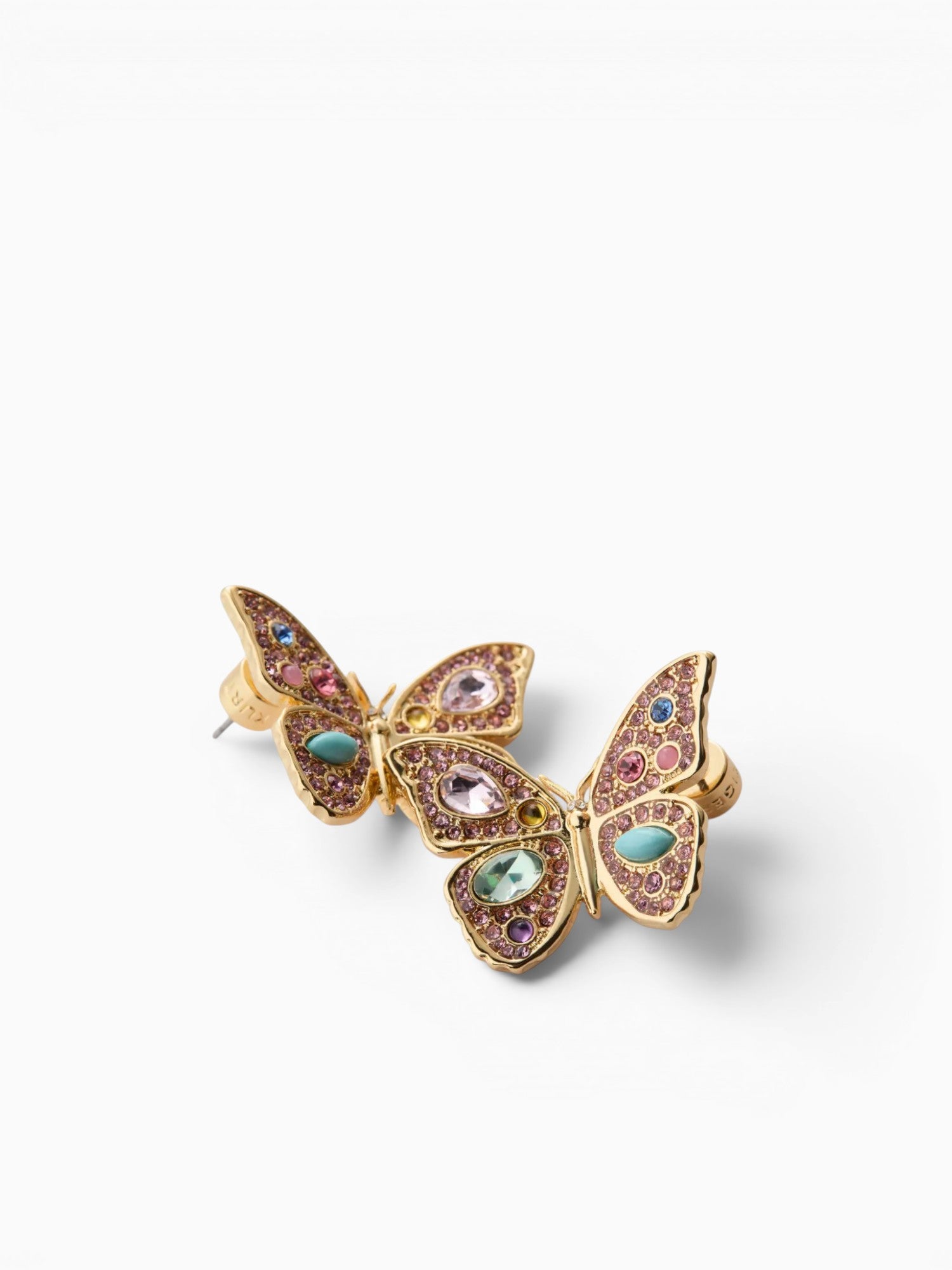 Ea Large Butterfly Pave Stud Gold