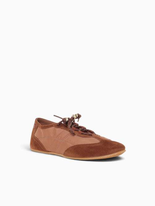 Sneakerina Chocolate Suede Nylon Brown / 5 / M