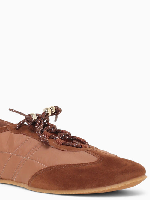 Sneakerina Chocolate Suede Nylon Brown / 5 / M