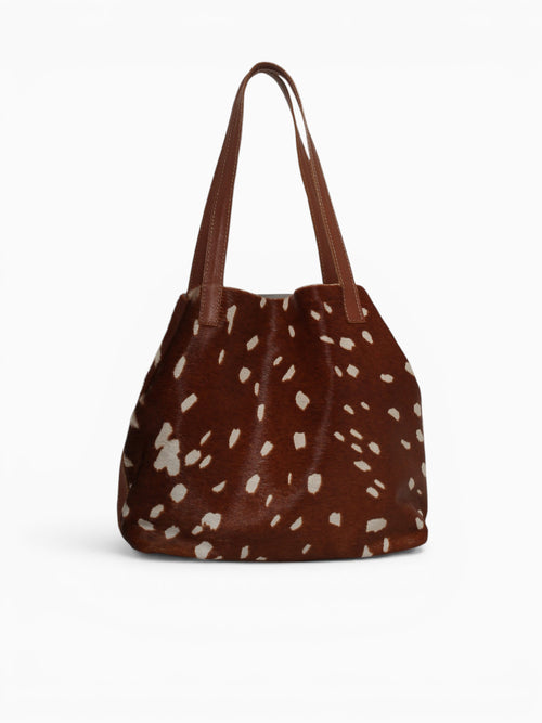 Mini Shopping Bag Tote Bambi Tan Brown Brown Multi
