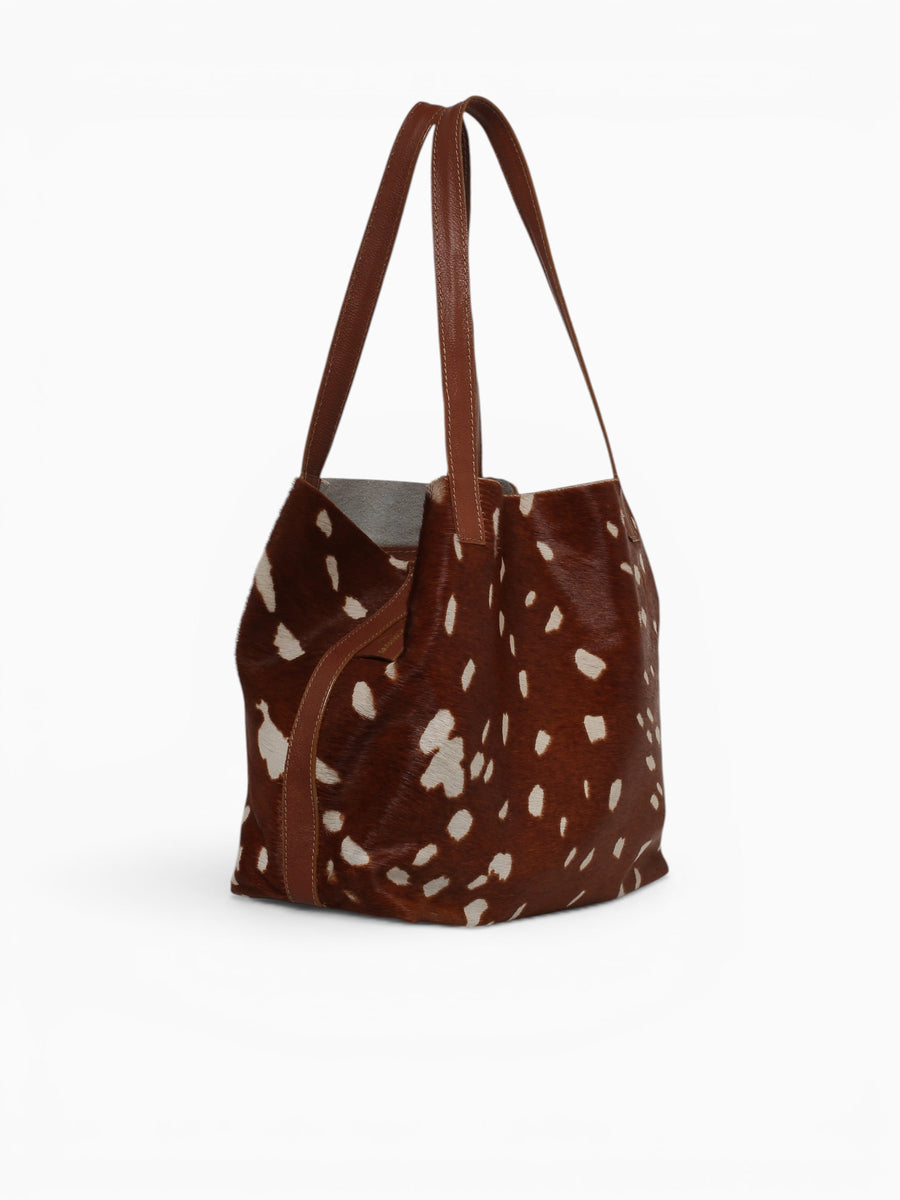 Mini Shopping Bag Tote Bambi Tan Brown Brown Multi