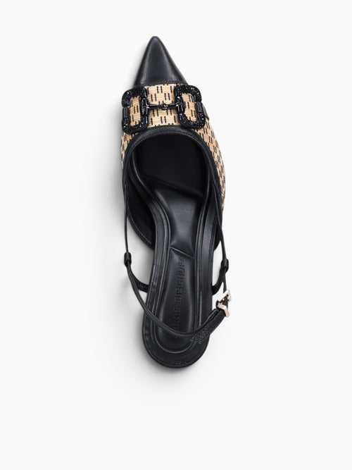 Jonha Natural Preto rafia Leather Black Multi / 5 / M