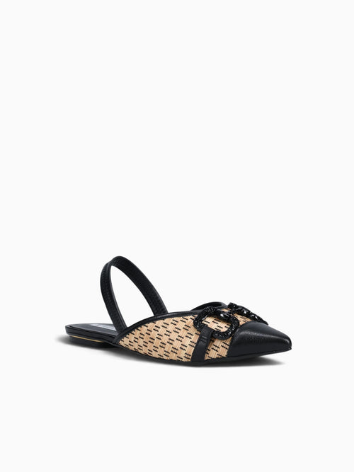 Jordan Natural Preto rafia Leather Black Multi / 5 / M