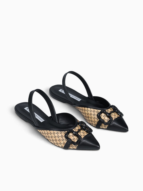 Jordan Natural Preto rafia Leather Black Multi / 5 / M