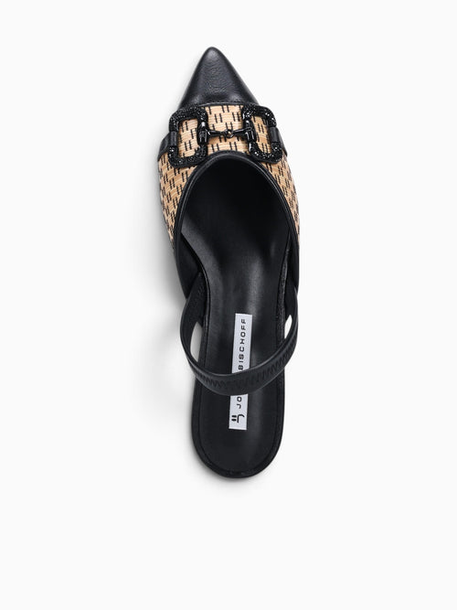 Jordan Natural Preto rafia Leather Black Multi / 5 / M