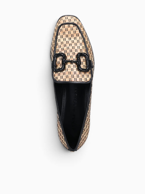 Jordana Natural Preto rafia Leather Black Multi / 5 / M