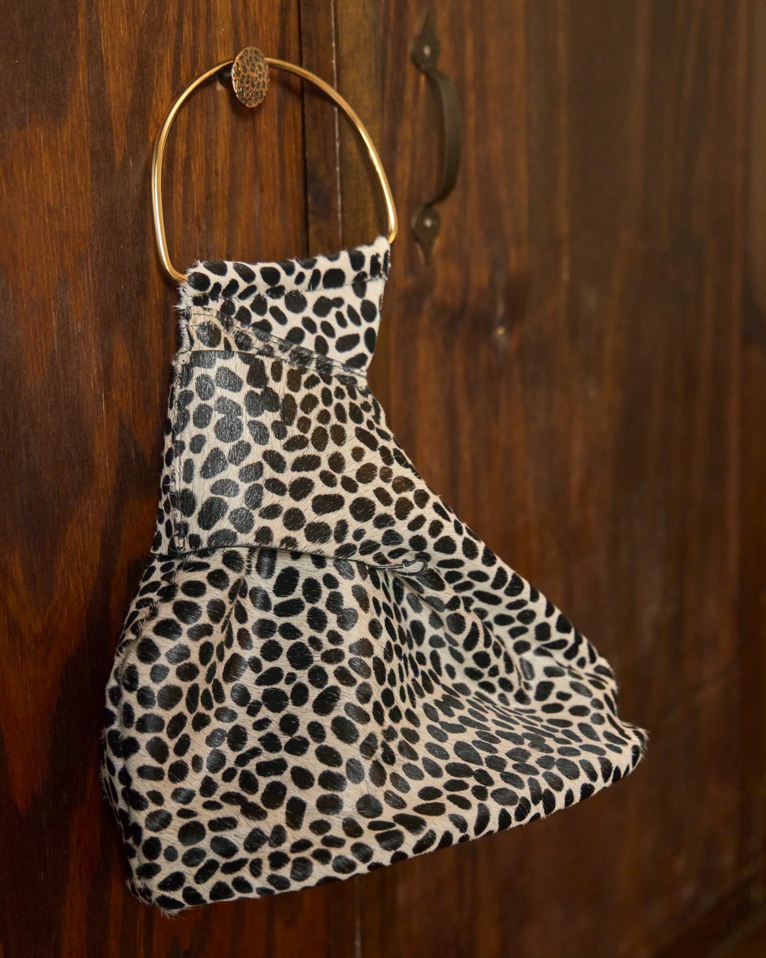 Asa Top Handle Bag Dalmata Black White