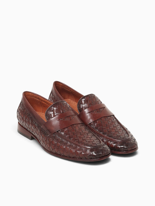 Samal Pinhao Woven Leather Cognac / 7 / M