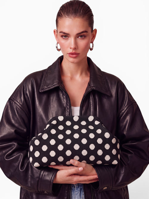 City Girl Pouch Polka Dot Black Black
