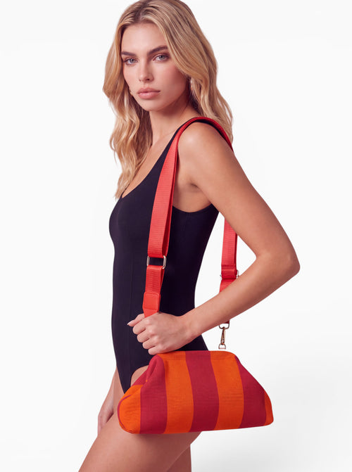 City Girl Pouch + Strap Red Orange Red Multi
