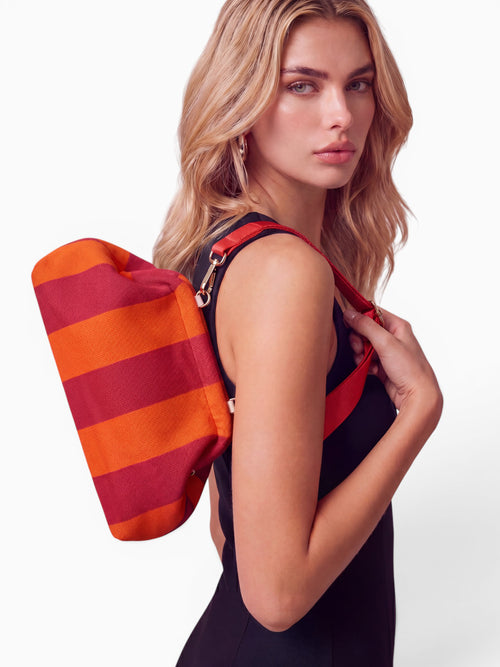 City Girl Pouch + Strap Red Orange Red Multi