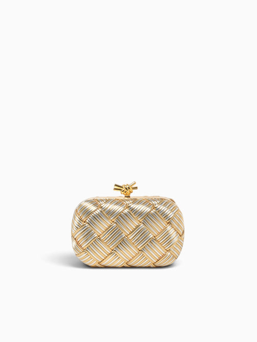 Woven Box Bag Gold Silver Gold
