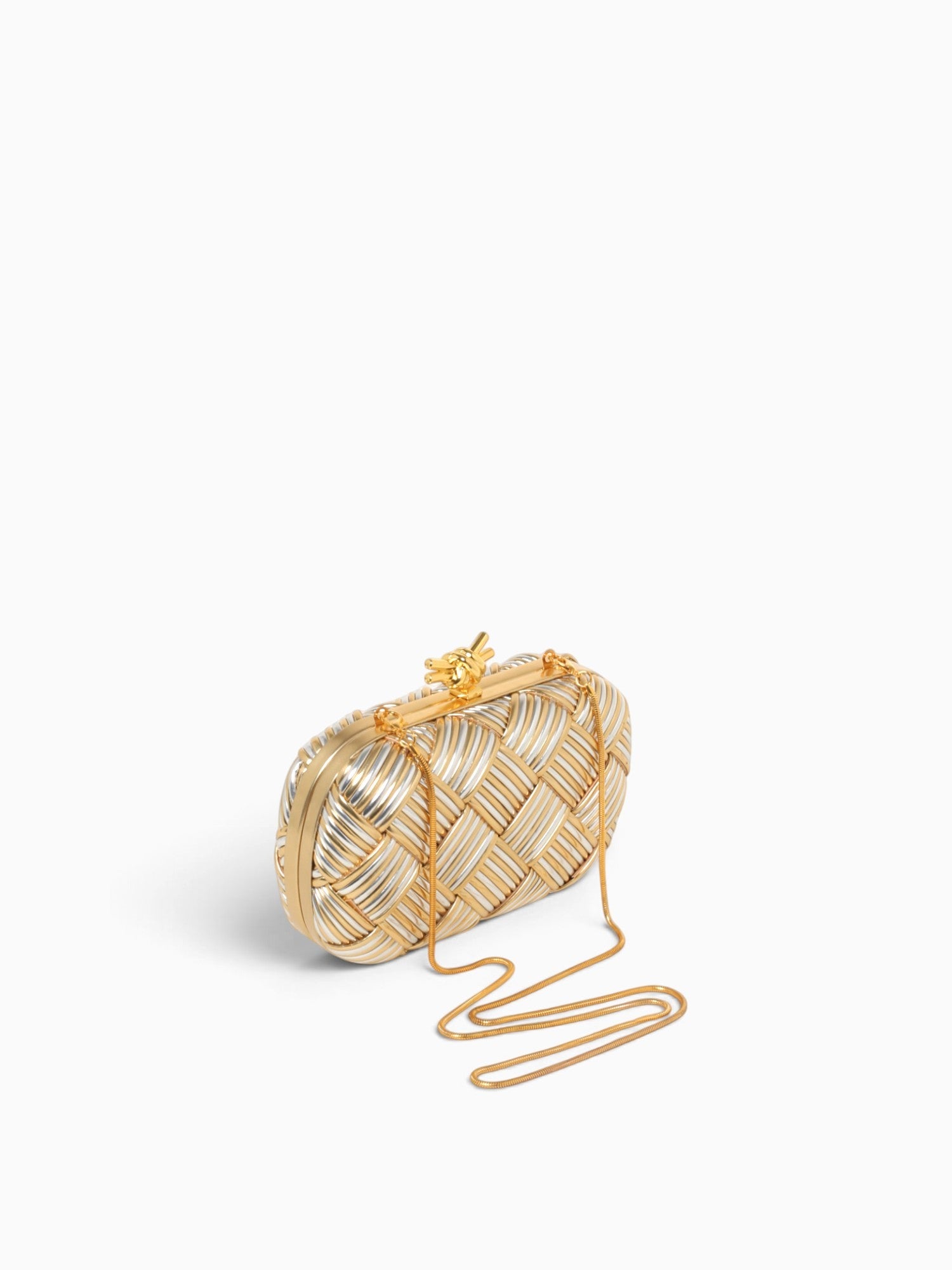 Woven Box Bag Gold Silver Gold