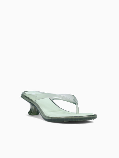 Flip Flop Kitten Heel Trasparent Green Green / 5 / M
