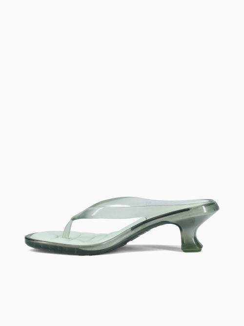 Flip Flop Kitten Heel Trasparent Green Green / 5 / M