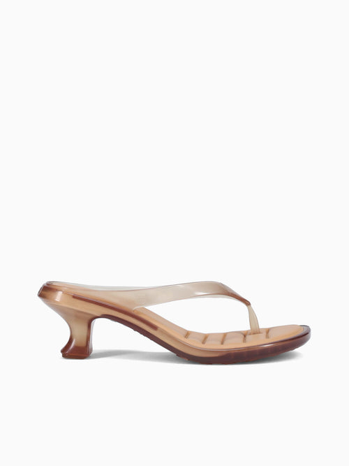 Flip Flop Kitten Heel Clear Beige Beige / 5 / M
