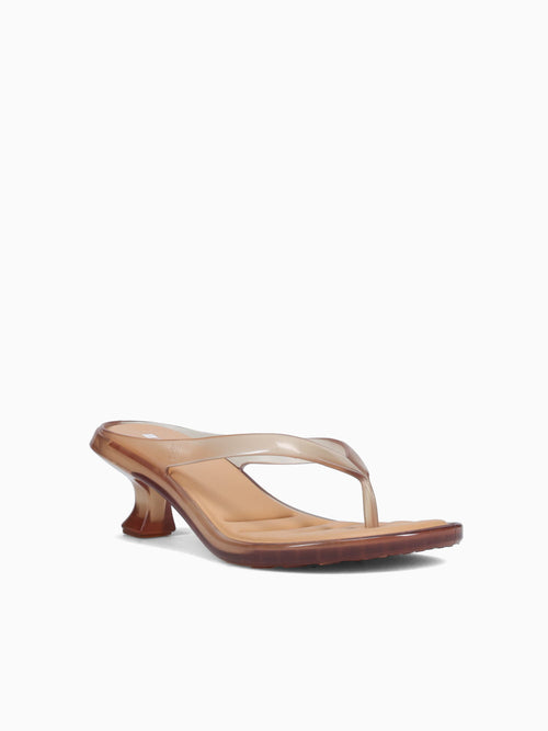 Flip Flop Kitten Heel Clear Beige Beige / 5 / M
