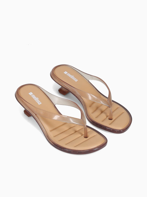 Flip Flop Kitten Heel Clear Beige Beige / 5 / M