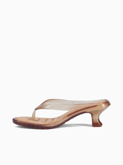 Flip Flop Kitten Heel Clear Beige Beige / 5 / M