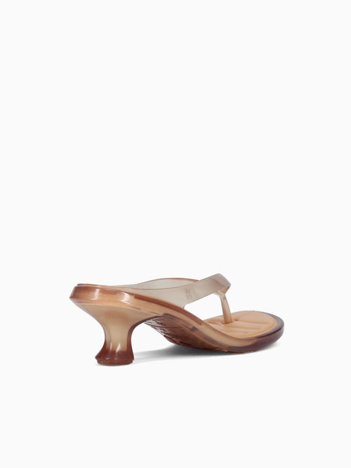 Flip Flop Kitten Heel Clear Beige Beige / 5 / M