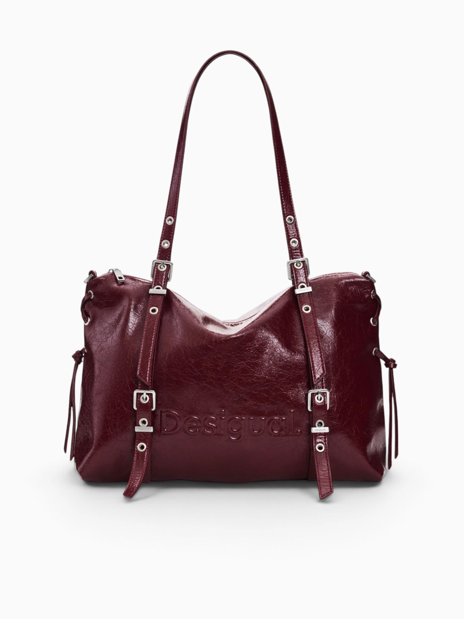 Half Logo Lanuza Tote Burghundy Dark Red