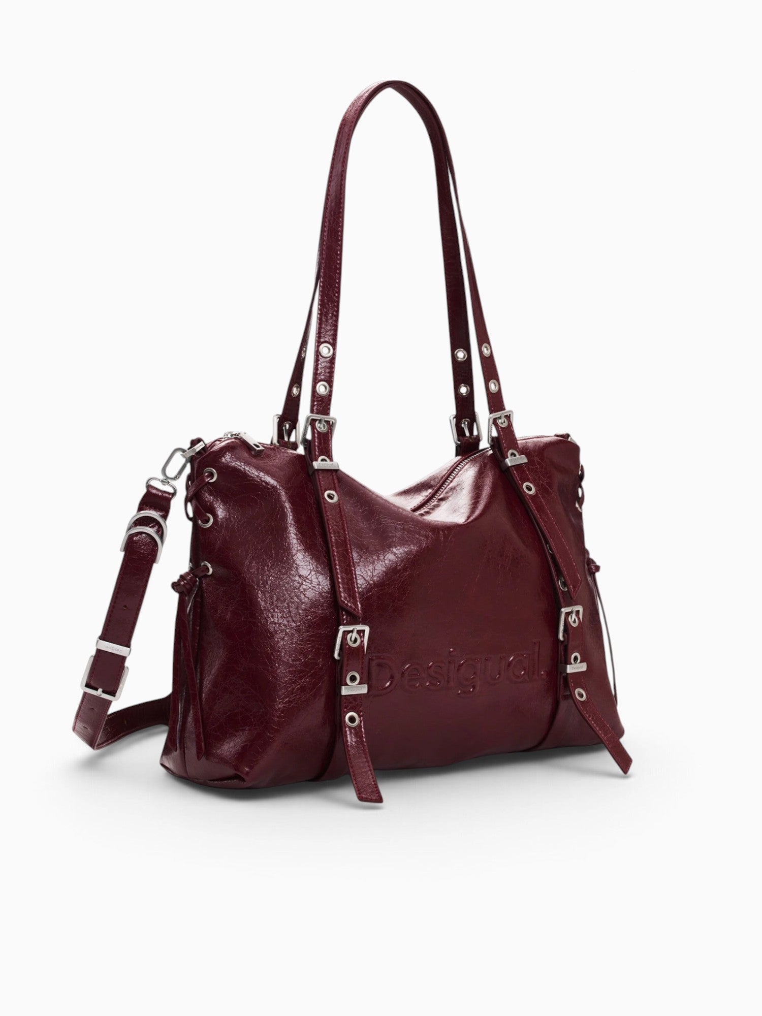 Half Logo Lanuza Tote Burghundy Dark Red