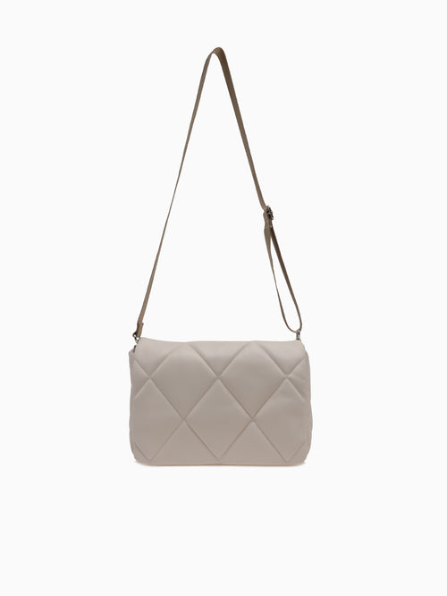 SRB26779 Quilted Flap Bag White White