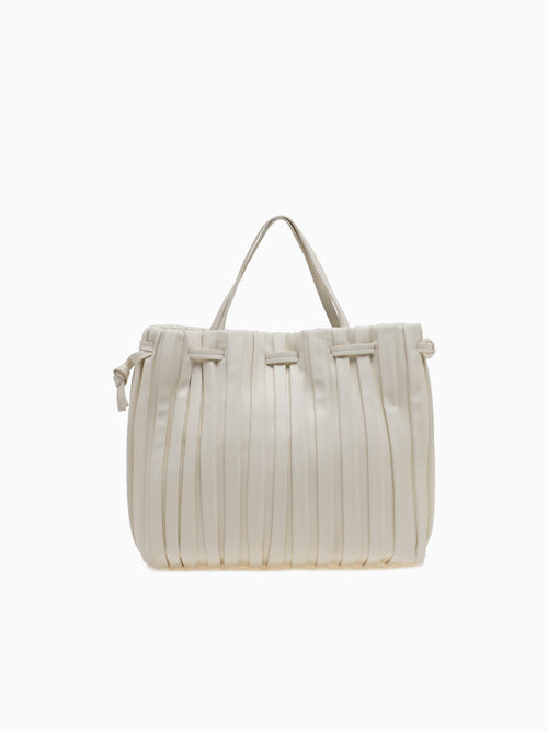 SRB26793 Pleated Shopper White White