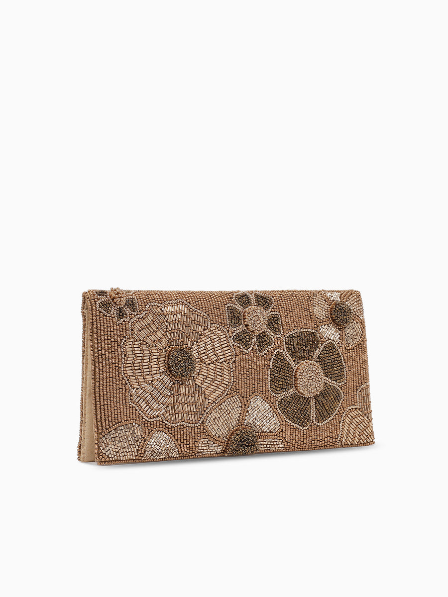 Floral Clutch Gold Gold