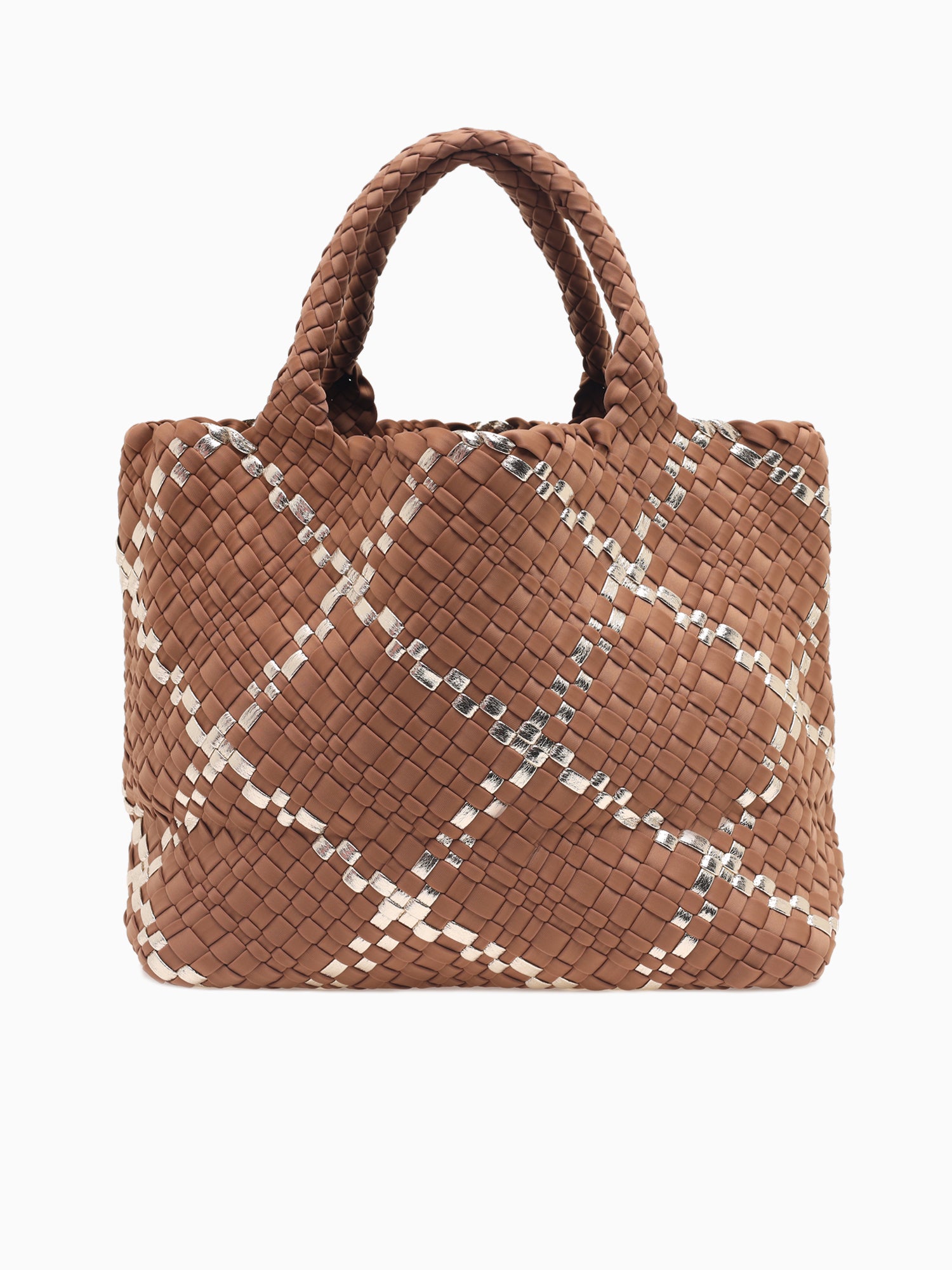 Woven Tote Brown Brown