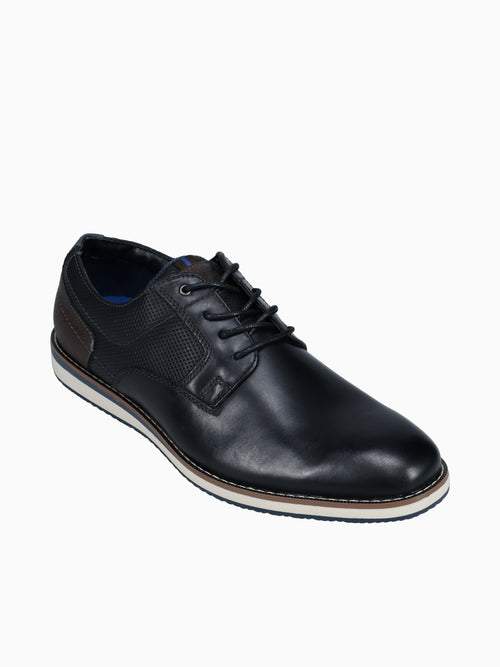 Circuit Plain Toe Black Leather Black / 7 / M