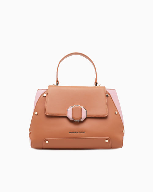 Avery Top Handle Brown Pink Brown