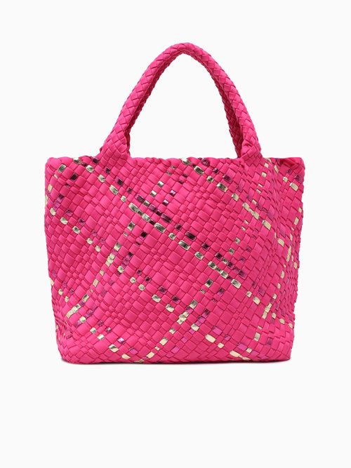 Woven Tote Fuschia Dark Pink